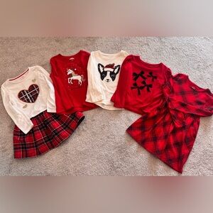 Girls Holiday Tops, Skirt & Dress Lot